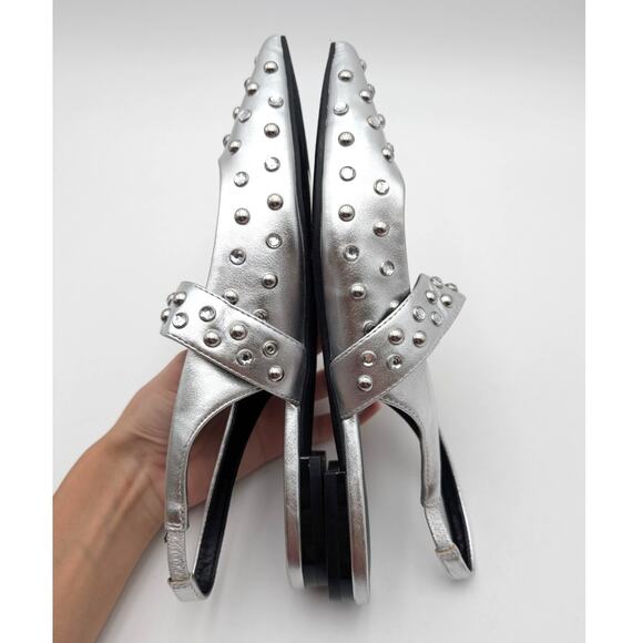 Abound Kadia Slingback Pointed Toe Flat Women's Silver Metallic Size US7M EU37.5 - Picture 5 of 12